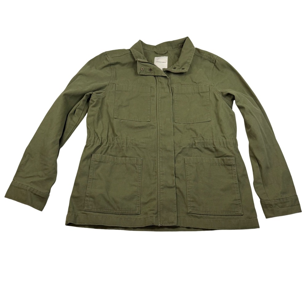 Vintage America Womens M Utility Jacket Olive Green Cotton Canvas Field Coat